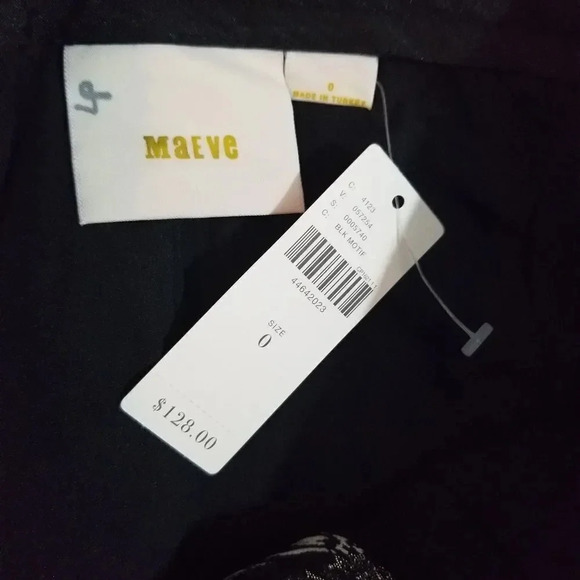 Maeve | Black & Metallic Floral Motif Ankle Pants Sz 0 - Picture 5 of 8